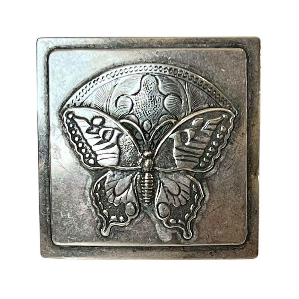 Vintage Silver Butterfly buckle or bolo scarf tie